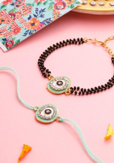 Green Bhaiya Bhabhi Rakhi Set Of 2