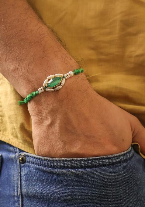 Green Thread Rakhi Set Of 1