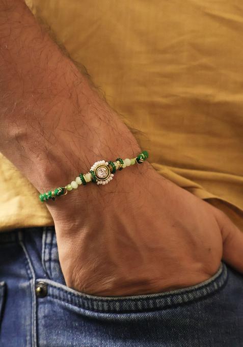 Green Thread Rakhi Set Of 1