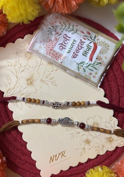 Silver Thread Rakhi Set Of 2