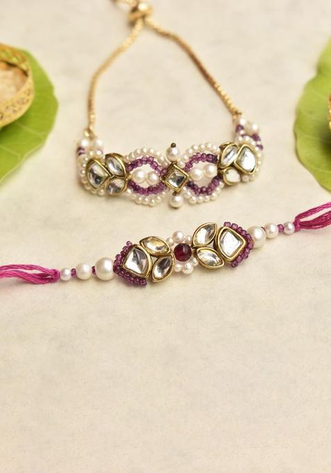 Purple Wraparound Rakhi Set Of 2