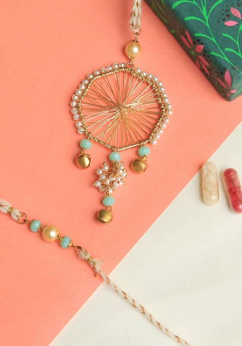 Golden Bhaiya Bhabhi Rakhi Set Of 1