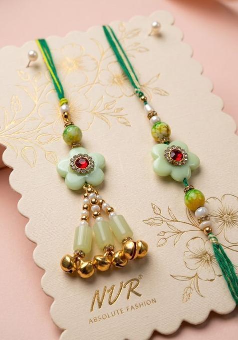 Green Bhaiya Bhabhi Rakhi Set Of 2