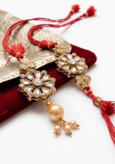 Golden Bhaiya Bhabhi Rakhi Set Of 2