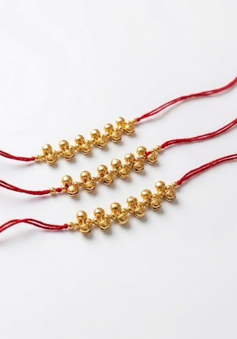 Golden Thread Rakhi Set Of 3