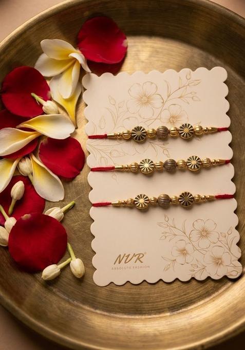 Golden Thread Rakhi Set Of 3