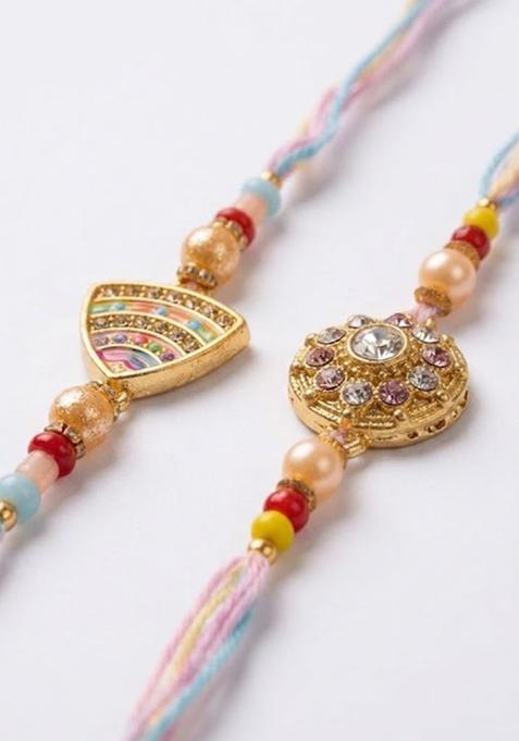 Golden Thread Rakhi Set Of 2