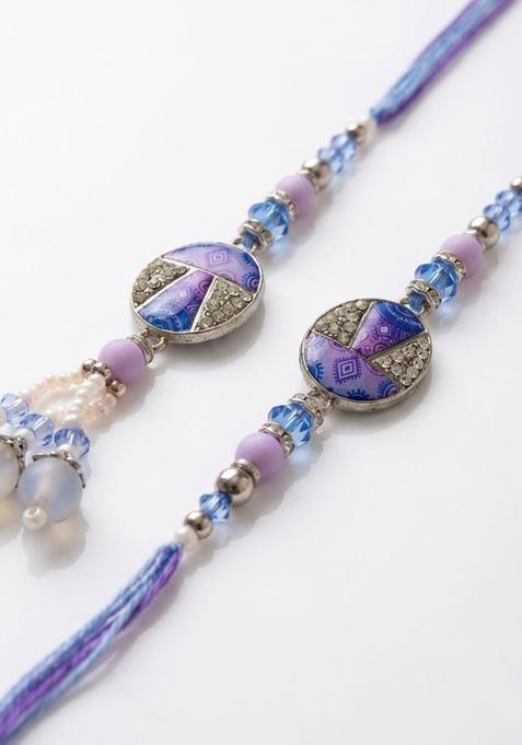 Purple Bhaiya Bhabhi Rakhi Set Of 2