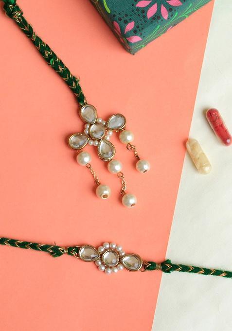 Green Bhaiya Bhabhi Rakhi Set Of 1