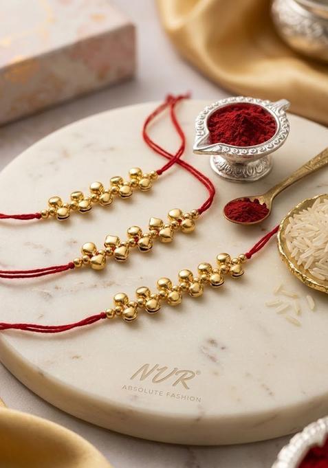 Golden Thread Rakhi Set Of 3