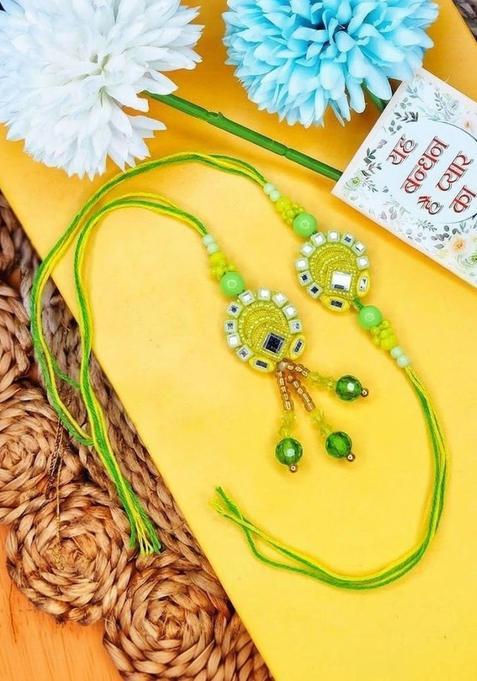 Green Bhaiya Bhabhi Rakhi Set Of 2