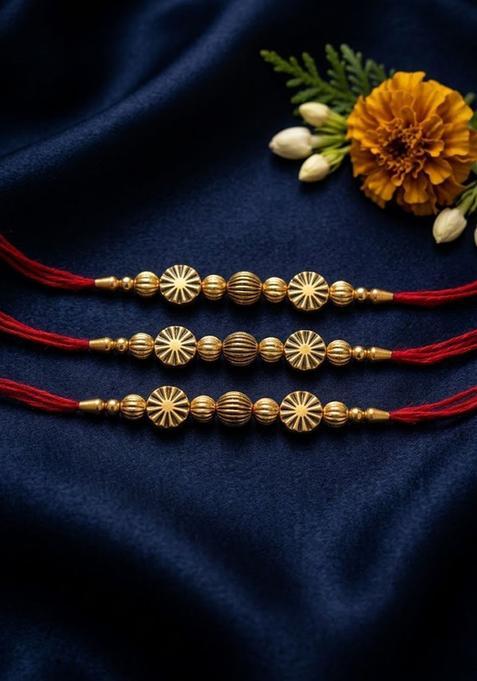 Golden Thread Rakhi Set Of 3