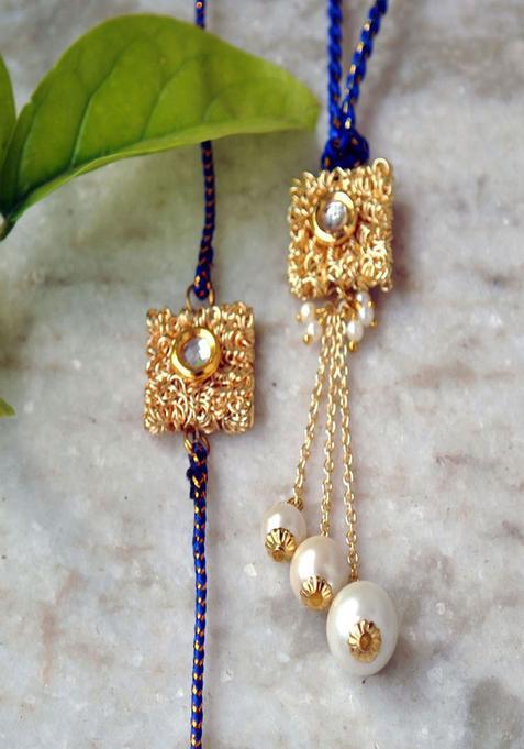 Golden Bhaiya Bhabhi Rakhi Set Of 1