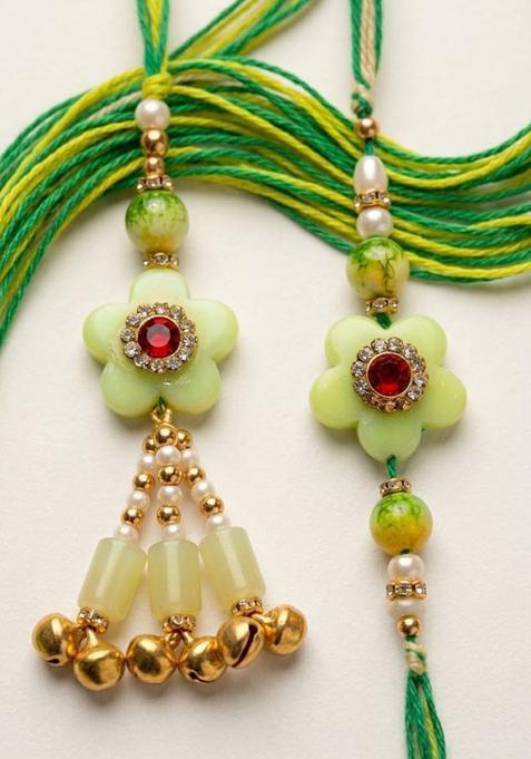 Green Bhaiya Bhabhi Rakhi Set Of 2
