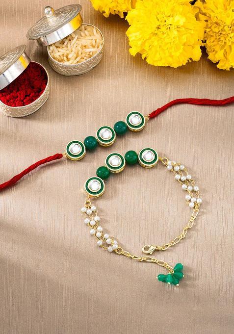 Green Bhaiya Bhabhi Rakhi Set Of 2