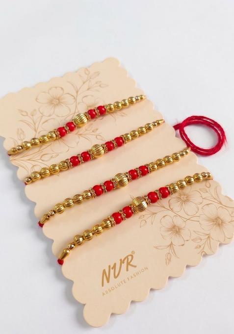 Golden Thread Rakhi Set Of 4