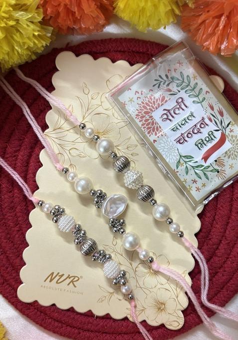Silver Thread Rakhi Set Of 3