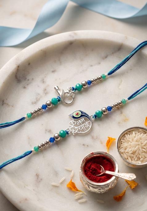 Silver Thread Rakhi Set Of 2