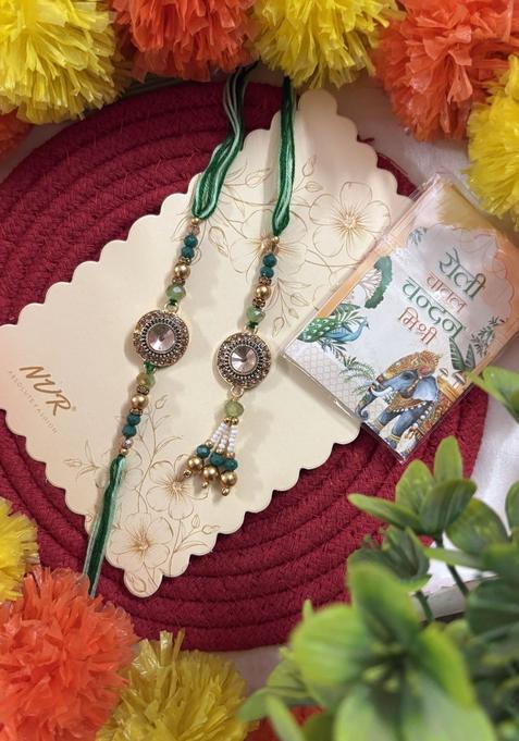 Golden Thread Rakhi Set Of 2