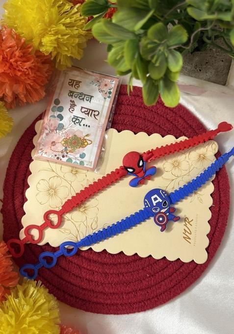 Blue Elasticated Rakhi Set Of 2