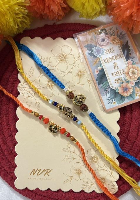 Golden Thread Rakhi Set Of 3