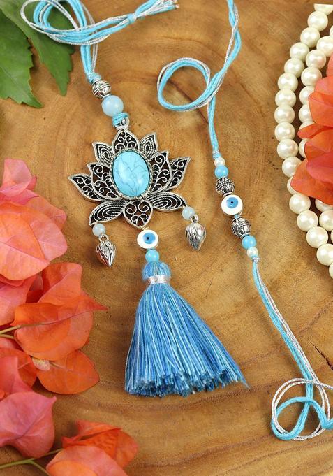 Silver Bhaiya Bhabhi Rakhi Set Of 2
