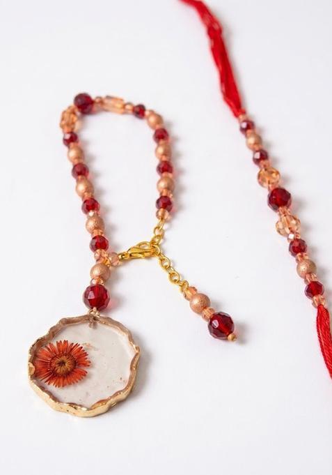 Red Lumba Rakhi Set Of 2