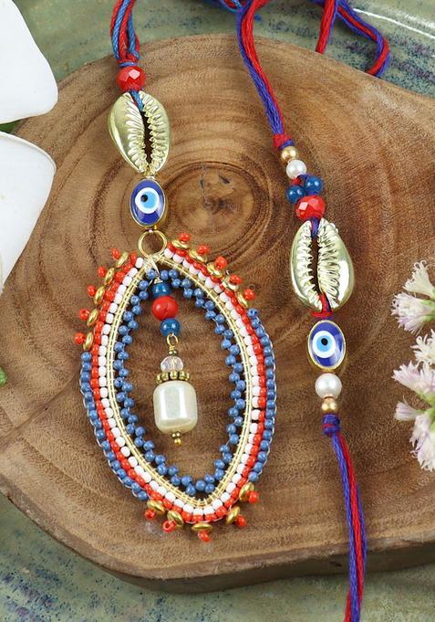 Blue Bhaiya Bhabhi Rakhi Set Of 1