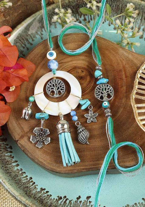 Silver Bhaiya Bhabhi Rakhi Set Of 2