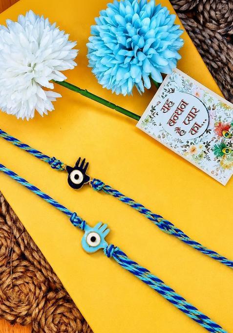 Blue Thread Rakhi Set Of 2