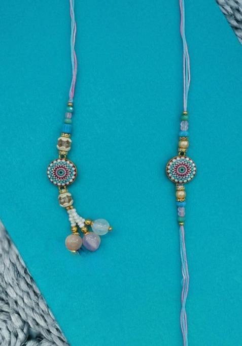 Blue Bhaiya Bhabhi Rakhi Set Of 2