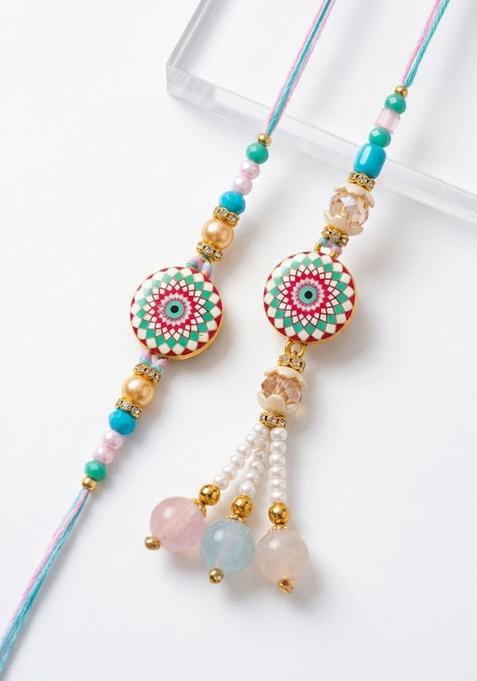 Blue Bhaiya Bhabhi Rakhi Set Of 2