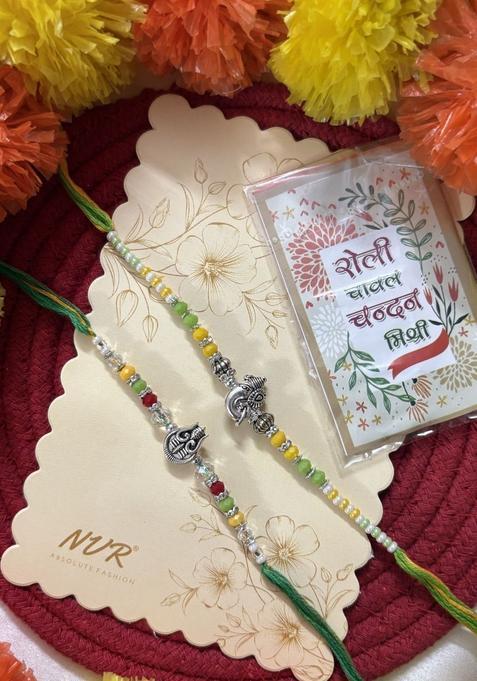 Silver Thread Rakhi Set Of 2