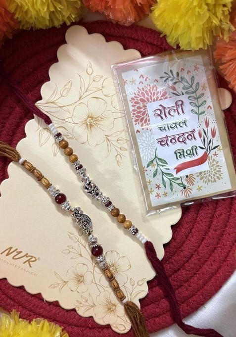 Silver Thread Rakhi Set Of 2