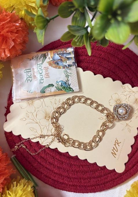 Golden Rakhi Set Of 1