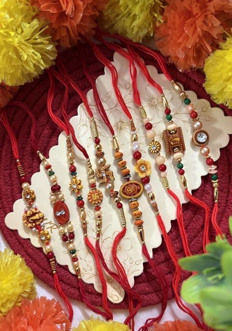 Multicolor Thread Rakhi Set Of 6