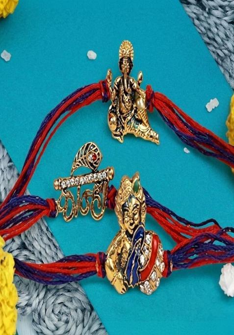 Multicolor Thread Rakhi Set Of 3