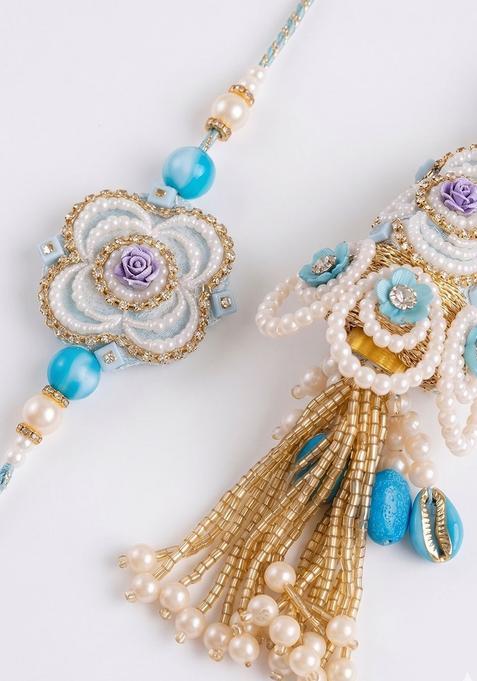Blue Bhaiya Bhabhi Rakhi Set Of 2