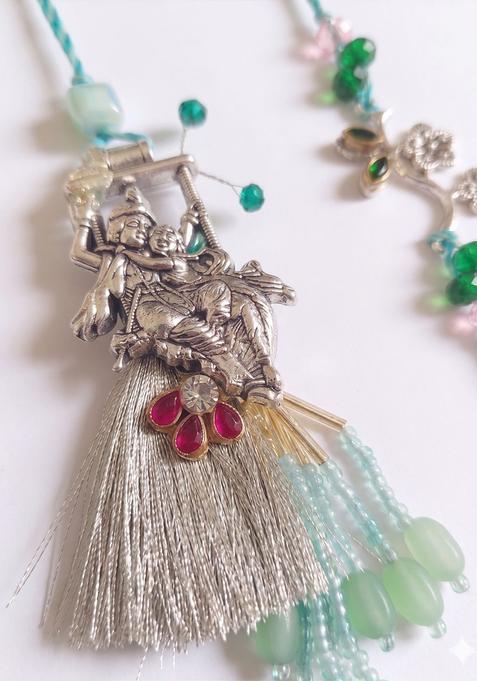Silver Bhaiya Bhabhi Rakhi Set Of 2