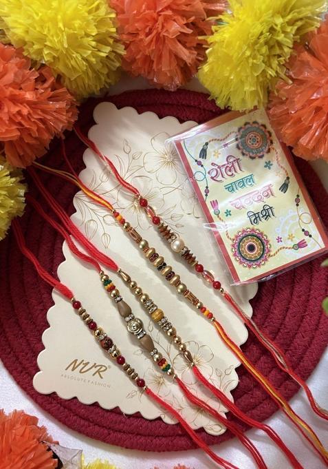 Multicolor Thread Rakhi Set Of 5