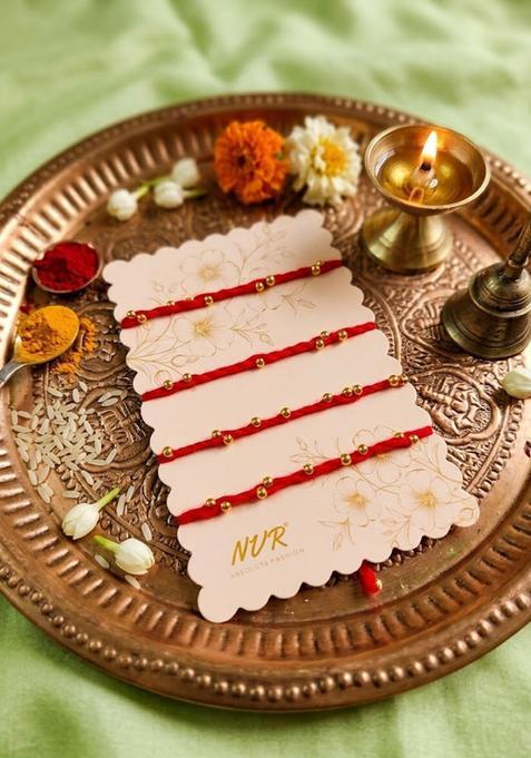 Red Thread Rakhi Set Of 4