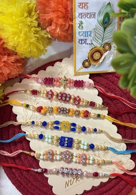 Multicolor Thread Rakhi Set Of 6