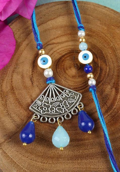 Silver Bhaiya Bhabhi Rakhi Set Of 2