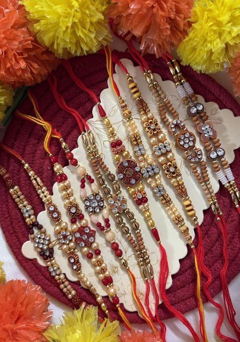 Multicolor Thread Rakhi Set Of 6