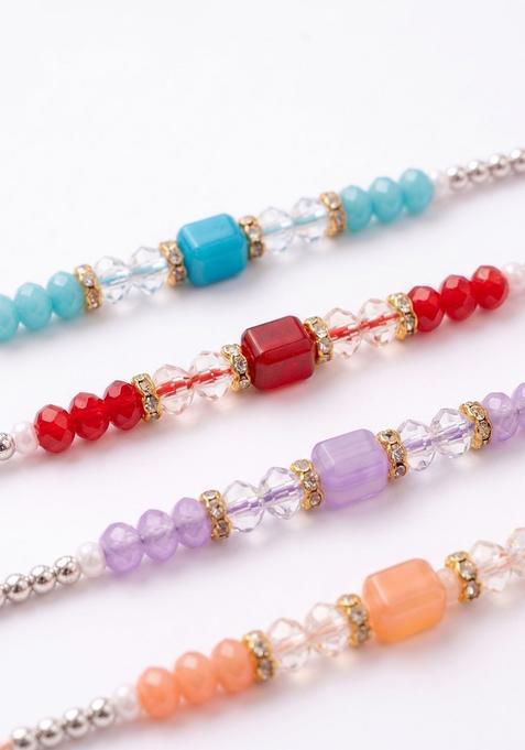 Multicolor Thread Rakhi Set Of 4