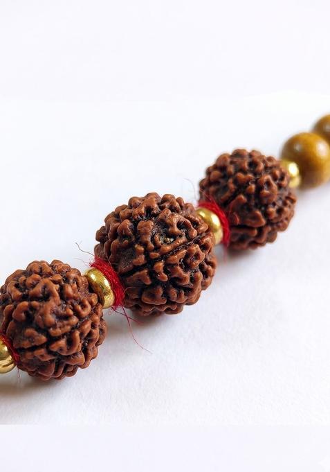 Multicolor Rudraksha Rakhi Set Of 1
