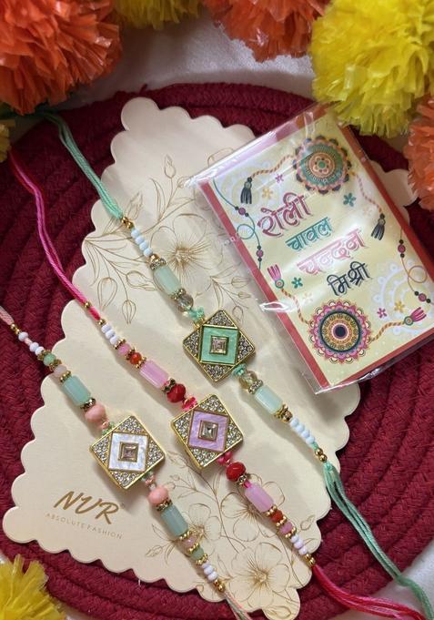 Multicolor Thread Rakhi Set Of 3