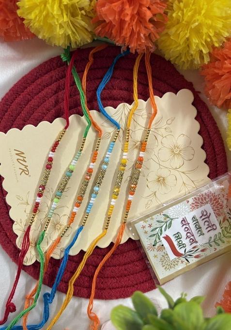 Multicolor Thread Rakhi Set Of 6