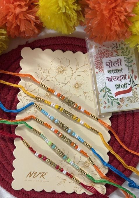 Multicolor Thread Rakhi Set Of 6