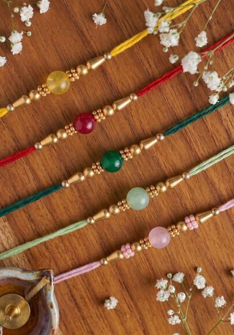 Multicolor Thread Rakhi Set Of 5